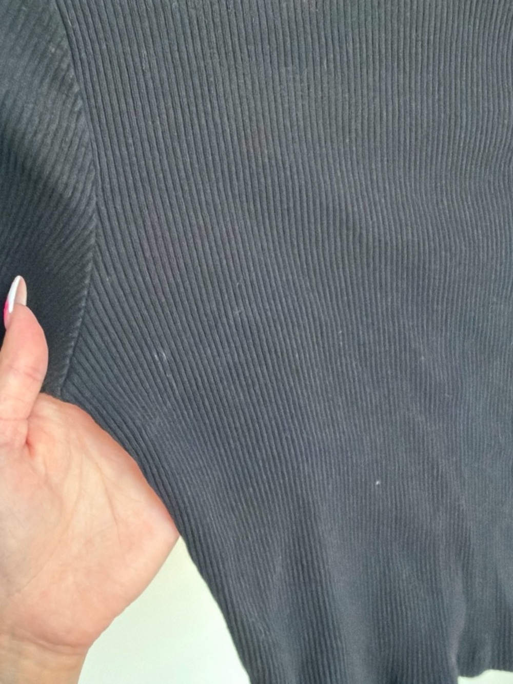 Divided Black Ribbed Button-Front Crop Top - Picture 6 of 6